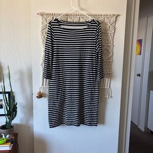 B&W striped cotton mini dress